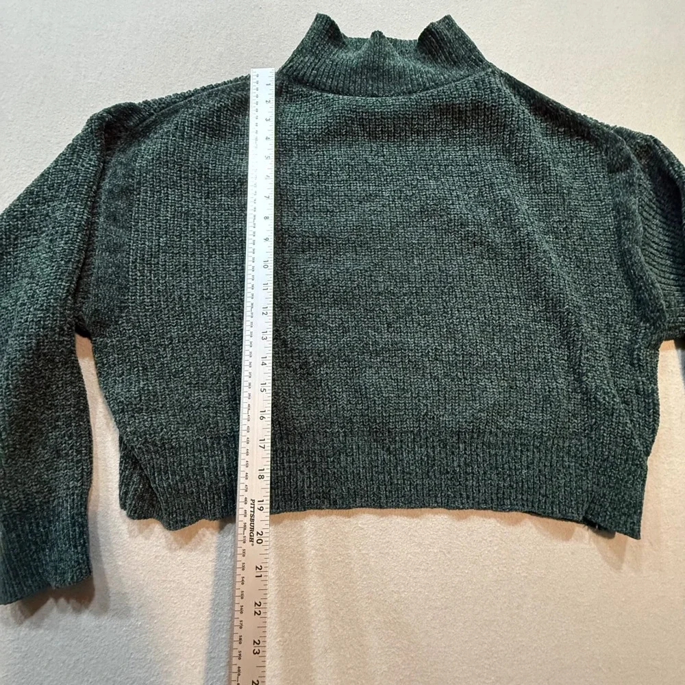 Jon‎ & Anna Contemporary Chenille Mock Neck Soft Knit Cropped Sweater Women L
